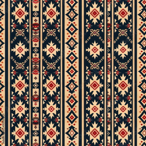 Textile repeat pattern of tribal seamless pattern silk texture