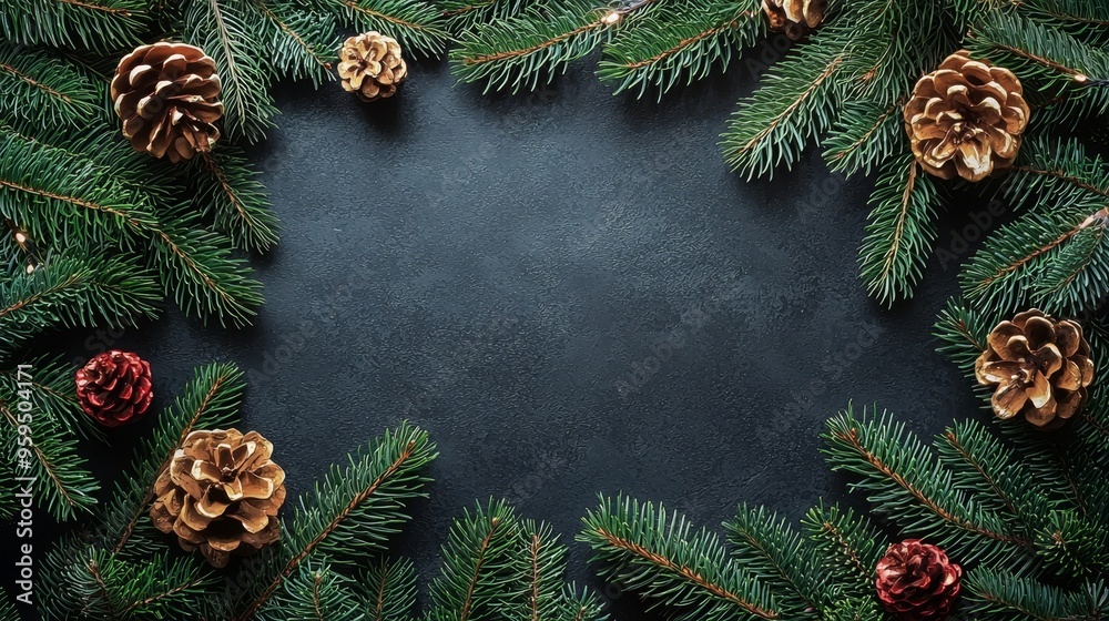 Merry Christmas and Happy New Year festive colorful composition. Christmas background. Xmas banner and holiday poster