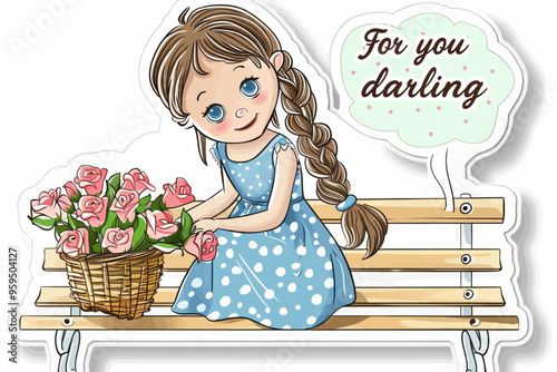 For You Darling: A Little Girl's Gift of Pink Roses
