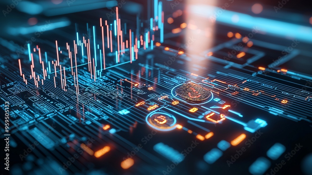 Close-up of a digital interface showing economic policy adjustments and their impact on financial markets Close-up of a digital interface showing economic policy adjustments and their impact on financial markets