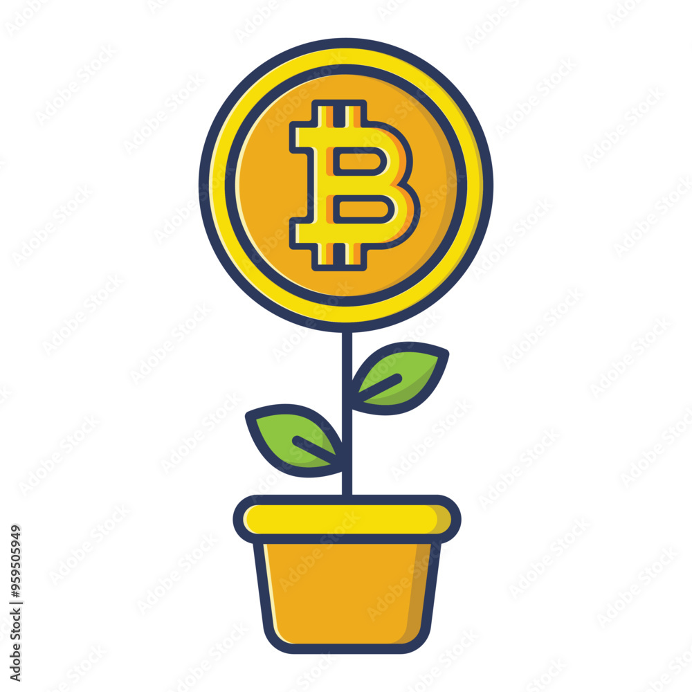Bitcoin icon for cryptocurrency, virtual currency, digital money design template Bitcoin icon for cryptocurrency, virtual currency, digital money design template