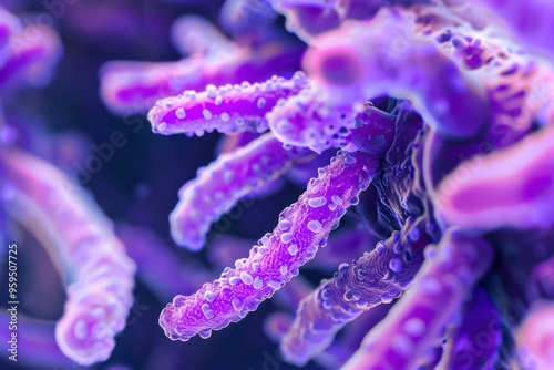 A close-up of Pseudomonas aeruginosa bacteria, displaying their characteristic pigmentation and biofilm formation on a surface.
