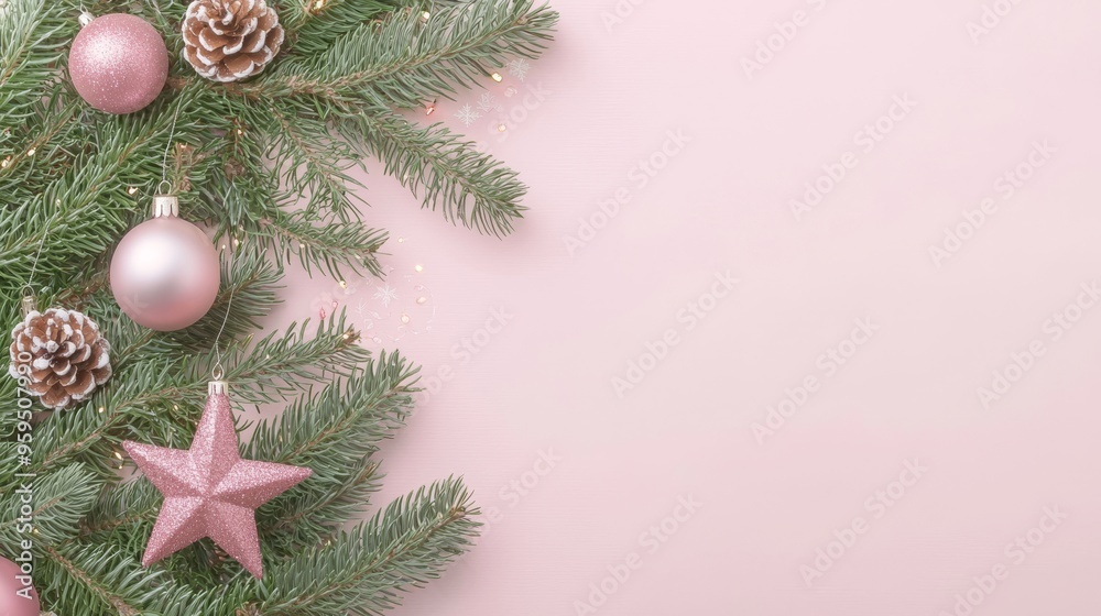 Merry Christmas and Happy New Year festive colorful composition. Christmas background. Xmas banner and holiday poster Merry Christmas and Happy New Year festive colorful composition. Christmas background. Xmas banner and holiday poster