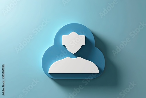 3D SharePoint Engagement Icon on Soft Ice Blue Background for Enhanced Digital Productivity photo