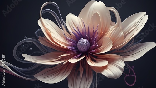 abstract dynamic background with flowers