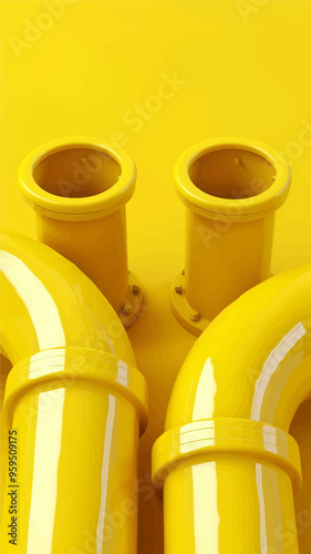Yellow Pipes with Round Ends