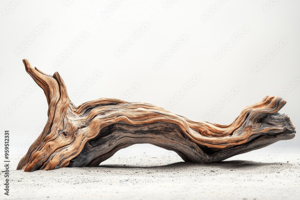 Fototapeta premium Driftwood on a sandy beach