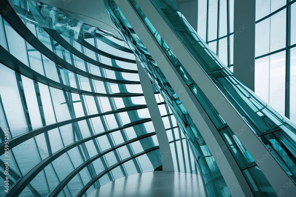 Abstract Curvy Glass Structures in Contemporary Design Backdrop Abstract Curvy Glass Structures in Contemporary Design Backdrop
