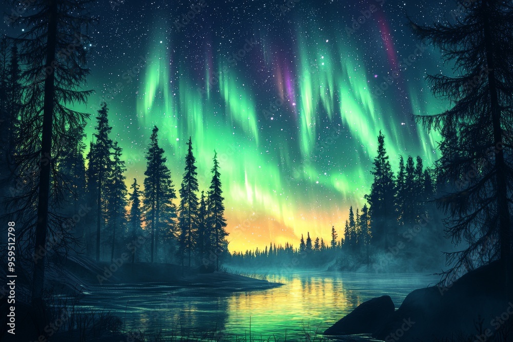 Northern lights dancing in the sky Northern lights dancing in the sky