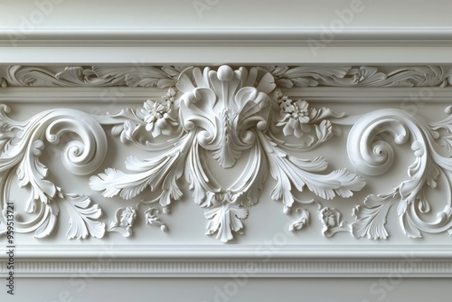 Mouldings. Classic Ornamental Wall Design with Copy Space for Interior Design Projects