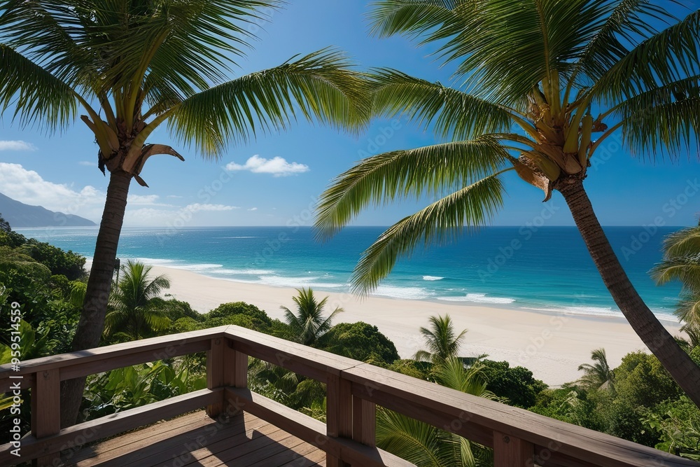 Coastal Palm Lookout with Ocean and Beach Views Coastal Palm Lookout with Ocean and Beach Views