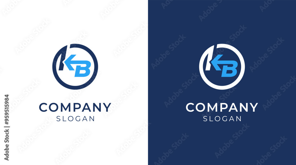 Fotografie Modern letter KB or BK logo design template