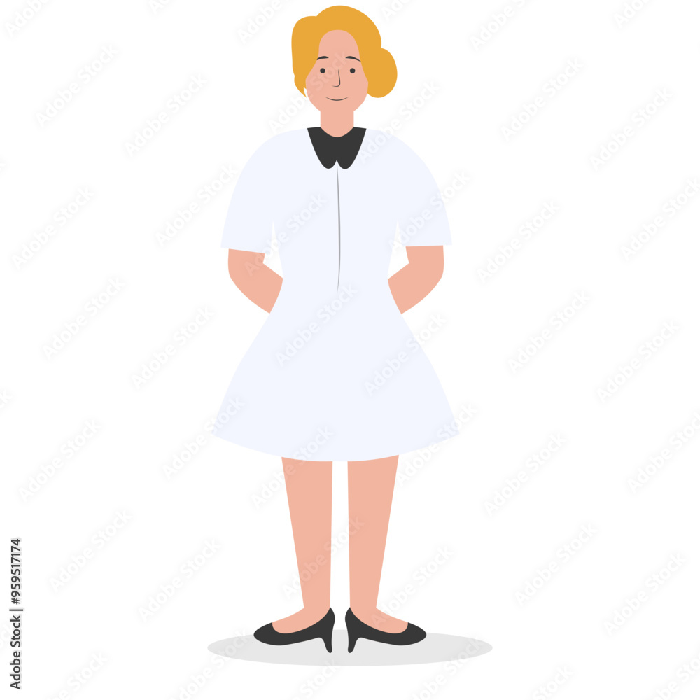 Restaurant Worker Illustration Isolated on White Background. Vector Character in Flat Cartoon Concept. Restaurant Worker Illustration Isolated on White Background. Vector Character in Flat Cartoon Concept.