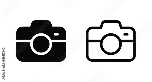Camera icon set. Photo camera vector icon