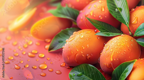 Fototapeta Naklejka Na Ścianę i Meble -  fresh mango fruits on background