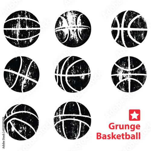 Distressed Basketball Players Vector Set  Street Style Athletic Illustrations