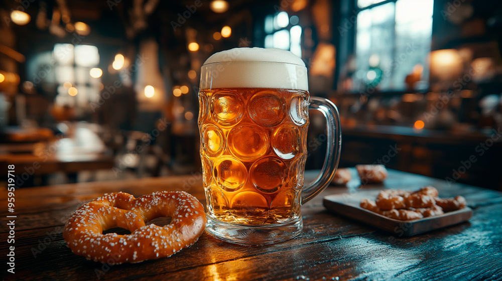 glass of beer on table glass of beer on table