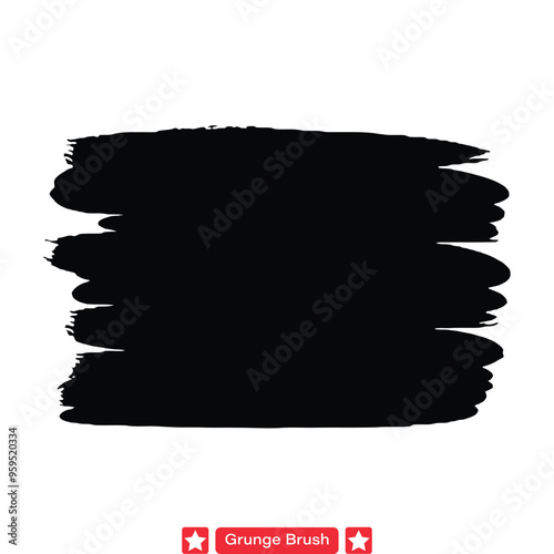 Gritty Elegance  Sophisticated Grunge Brush Vector Silhouette Collection