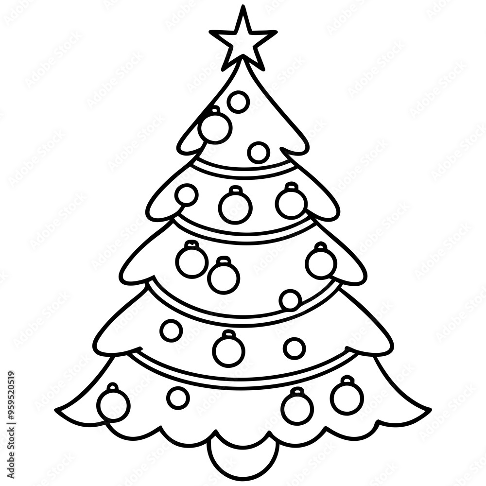 Christmas tree line art
Christmas tree line art