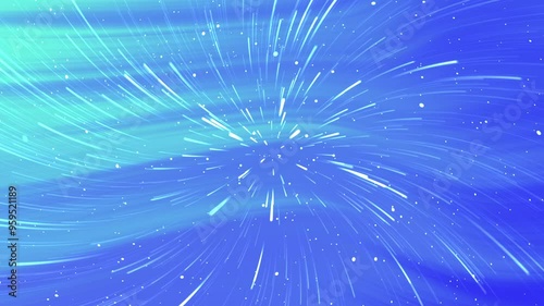 Abstract blue background with white lines and dots emanating outward. Suitable for tech, science or futuristic design projects. Ideal wallpaper