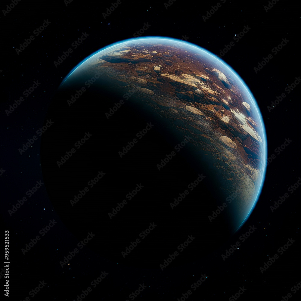 Obraz premium Earth Planet Globe Space World Map, Fake Illustration Photo, Art