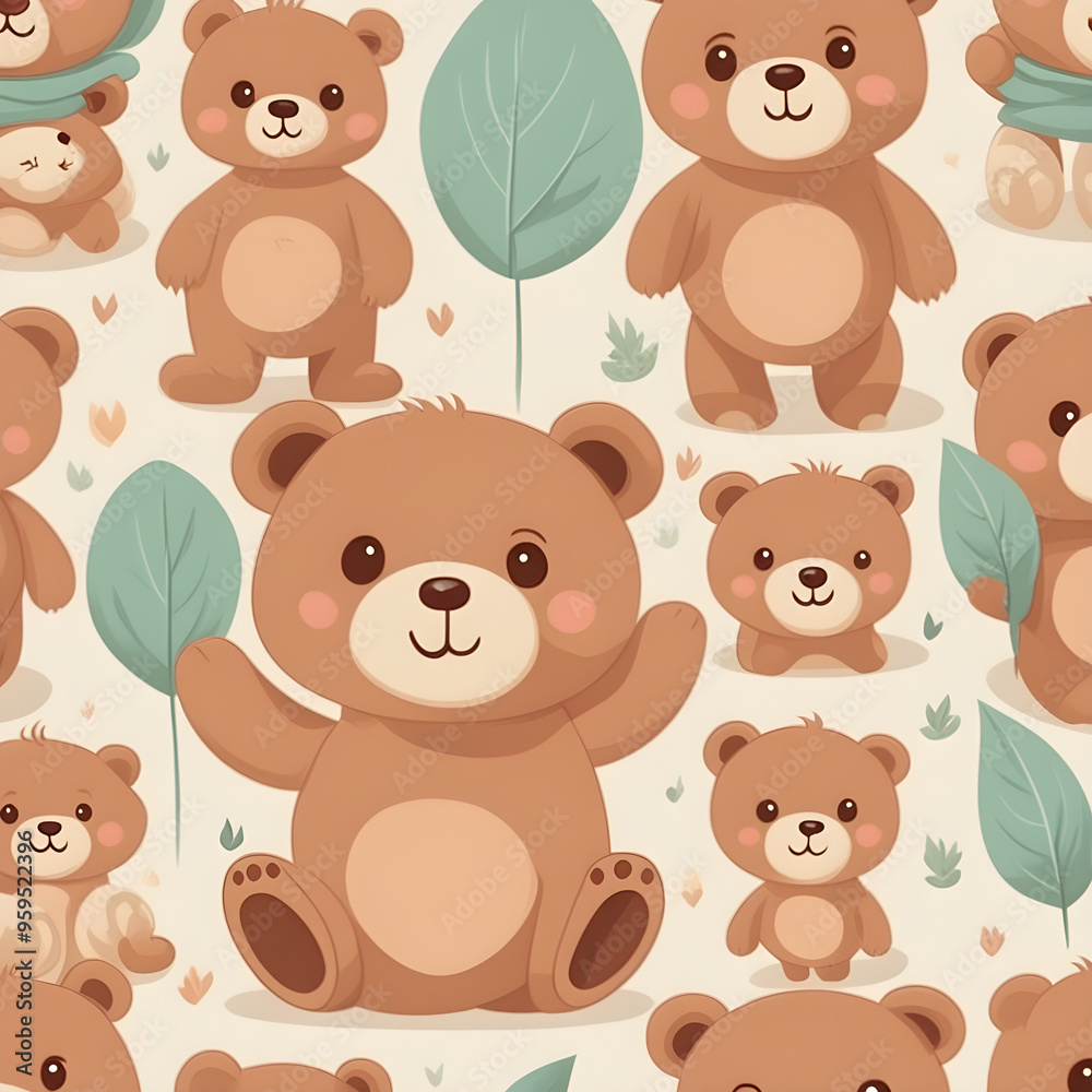 Fototapeta premium seamless pattern with teddy bears