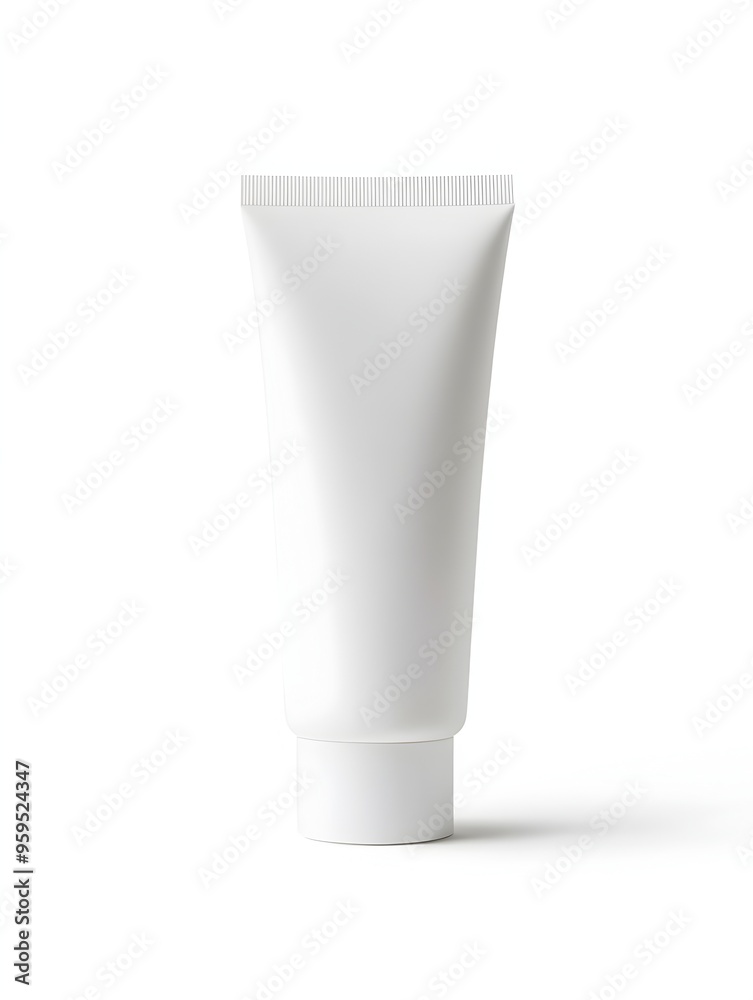 Matte Finish Sunscreen Tube Bottle with Flip Cap on White Background Matte Finish Sunscreen Tube Bottle with Flip Cap on White Background