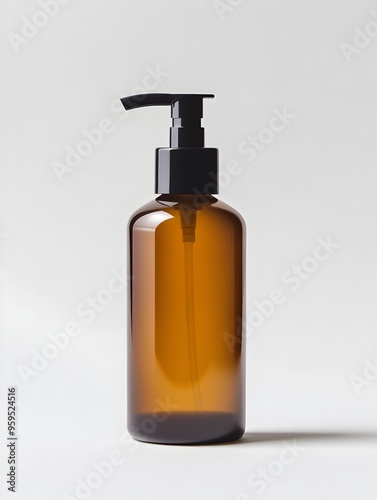 Eco-Friendly Refillable Moisturizer Bottle with Pump on White Background