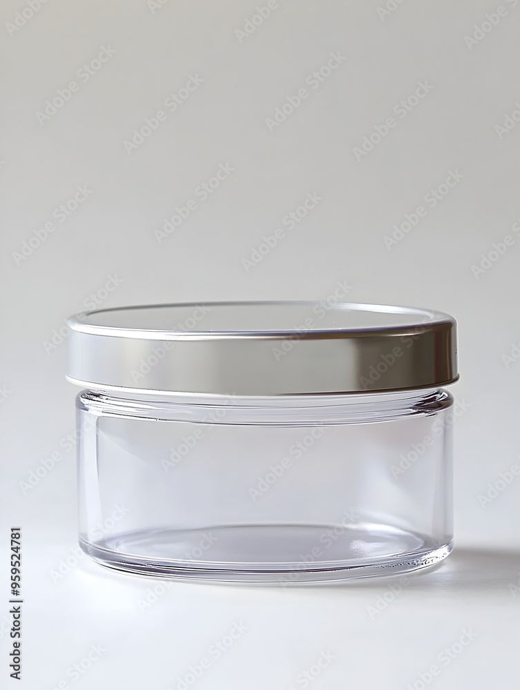 Transparent Round Glass Jar with Screw-On Lid for Body Butter Packaging Showcase Transparent Round Glass Jar with Screw-On Lid for Body Butter Packaging Showcase