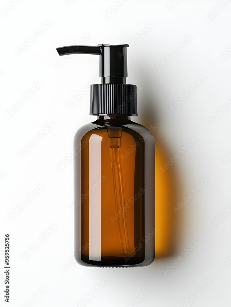 Eco-Friendly Refillable Bottle with Pump for Moisturizer on White Background Eco-Friendly Refillable Bottle with Pump for Moisturizer on White Background