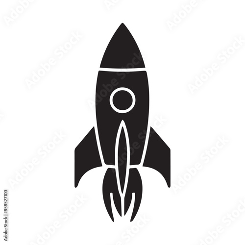 Simple Rocket Illustration With Minimalistic Design Elements
