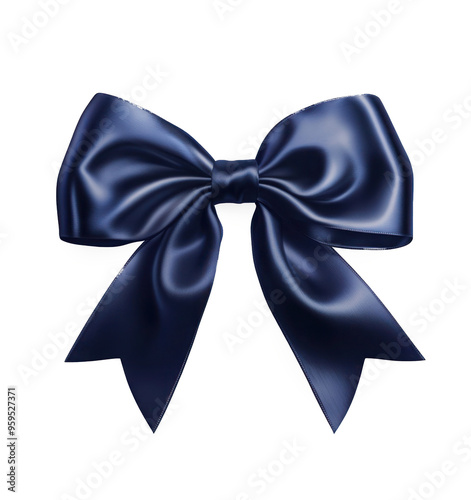 blue bow on a white background