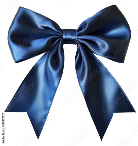 blue bow isolated on white background