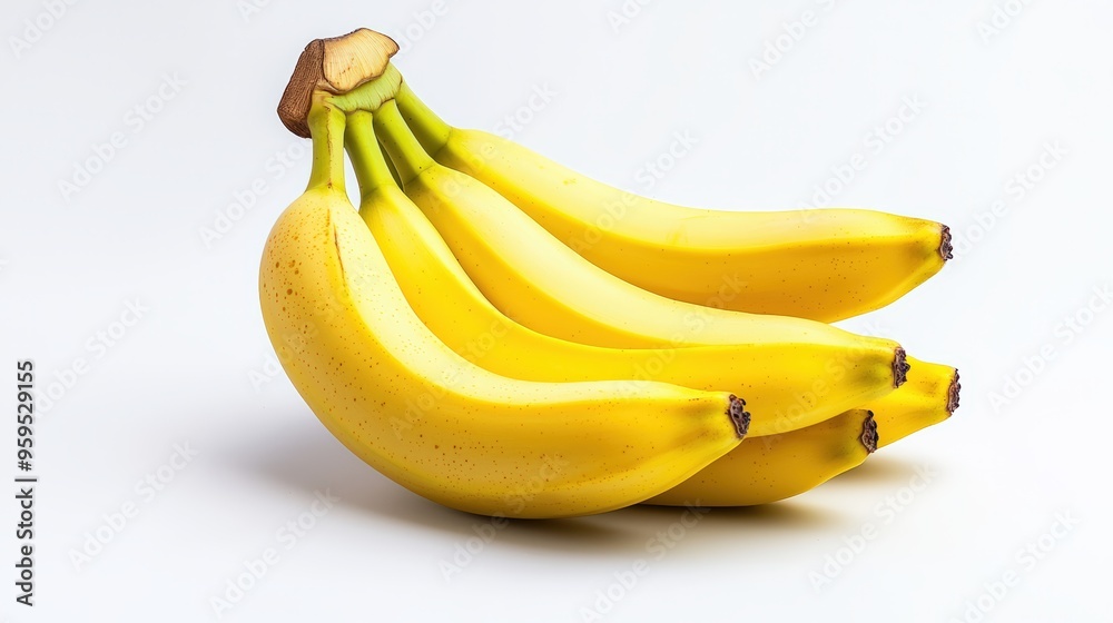 A neatly arranged bunch of bananas, perfectly ripened and ready for export, isolated on a white background, copy space --ar 16:9 --quality 2 --v 6.1 Job ID: 90efa2d1-f6e8-4718-a530-d4424bb409f3 A neatly arranged bunch of bananas, perfectly ripened and ready for export, isolated on a white background, copy space --ar 16:9 --quality 2 --v 6.1 Job ID: 90efa2d1-f6e8-4718-a530-d4424bb409f3