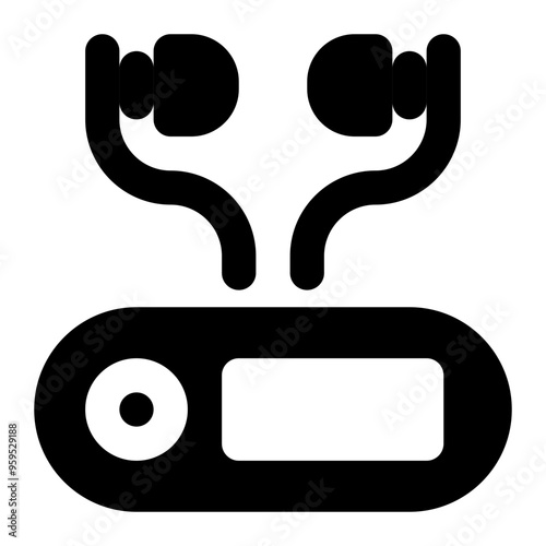 mp3 player, audio player, device, gadget solid or glyph icon