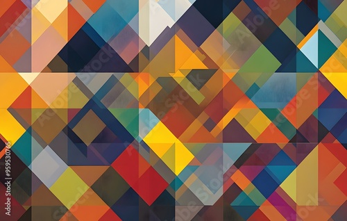 Wallpaper Mural 30. **Full-size modern rug pattern with a seamless grid of abstract, geometric forms and complementary colors** Torontodigital.ca