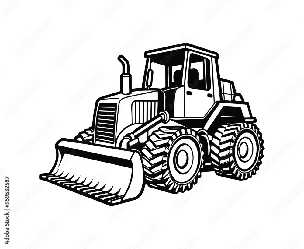 Naklejka premium Tractor isolated on a white background