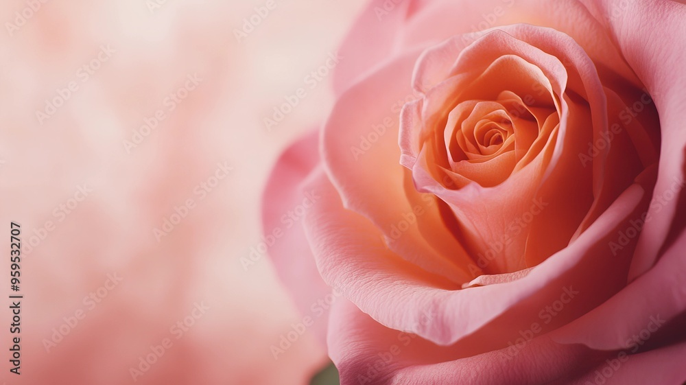 Beautiful close-up of a pink rose showcasing delicate petals and soft lighting Beautiful close-up of a pink rose showcasing delicate petals and soft lighting