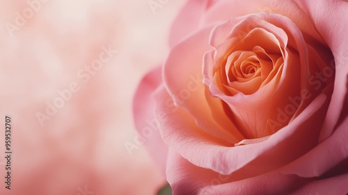 Beautiful close-up of a pink rose showcasing delicate petals and soft lighting