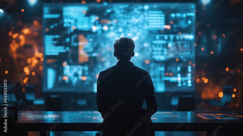 A startup founder delivering a captivating presentation in a futuristic boardroom A startup founder delivering a captivating presentation in a futuristic boardroom