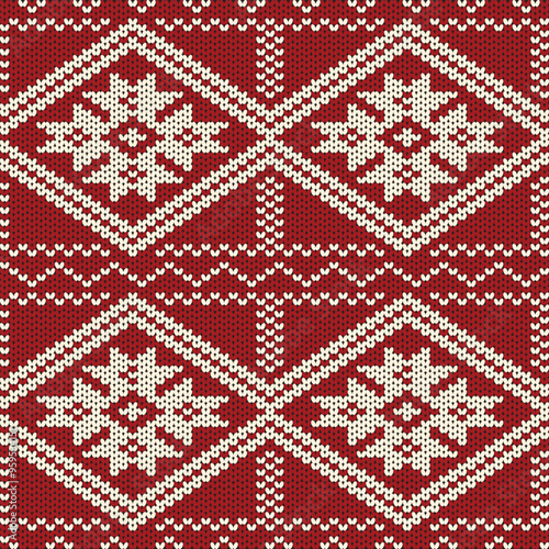 red and white knitted background