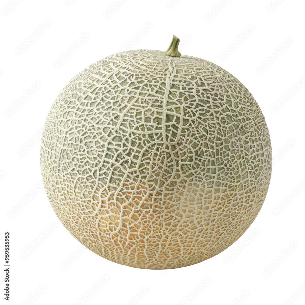 Round cantaloupe isolated on a transparent background, png Round cantaloupe isolated on a transparent background, png