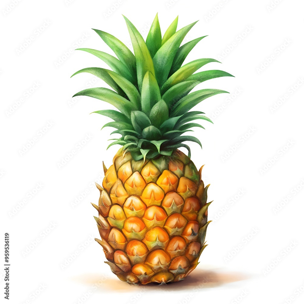 pineapple on white background pineapple on white background