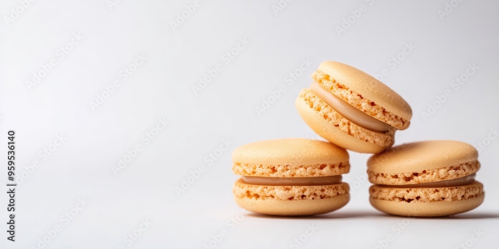 Three macarons stacked on top of each other