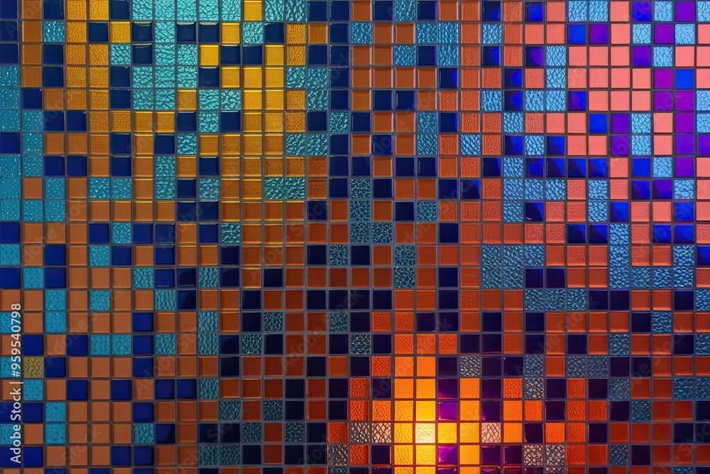 Fototapeta premium Colorful Abstract Mosaic Glass Background with Bright Textures and Vibrant Illumination