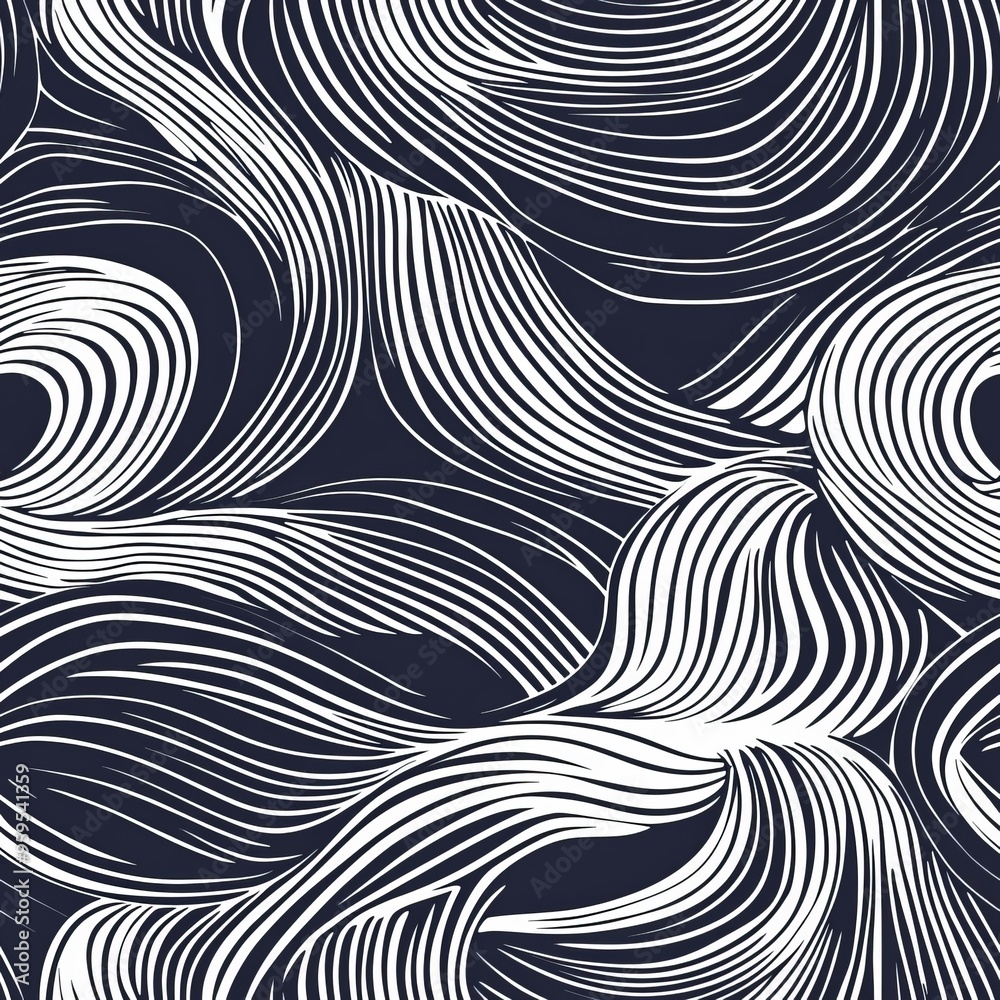 Seamless pattern of abstract waves with intricate, intertwining lines Seamless pattern of abstract waves with intricate, intertwining lines