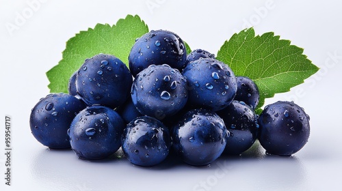 Wallpaper Mural Isolated Fresh Blue Grapes on White Background Torontodigital.ca