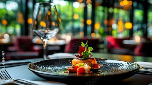 A refined atmosphere with deep red tones and a selection of gourmet small plates