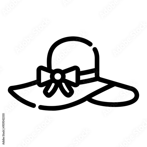 pamela hat Line Icon
