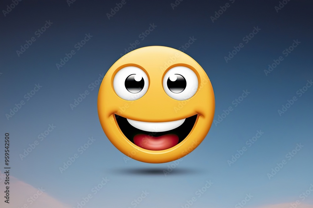 Fototapeta premium Joyful Laughing Face Emoji with Big Eyes for Digital Conversations